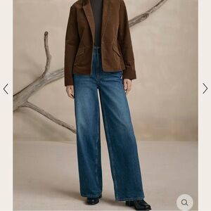 Poetry Wide Leg High Rise Denim Jean Trouser Rigid Cotton 10 RC50